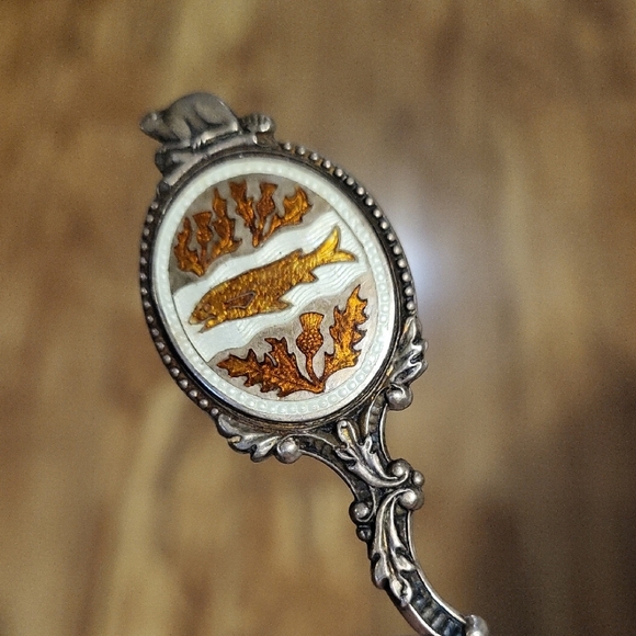 Decorative Silver Spoon with Ornate Handle - Picture 2 of 7